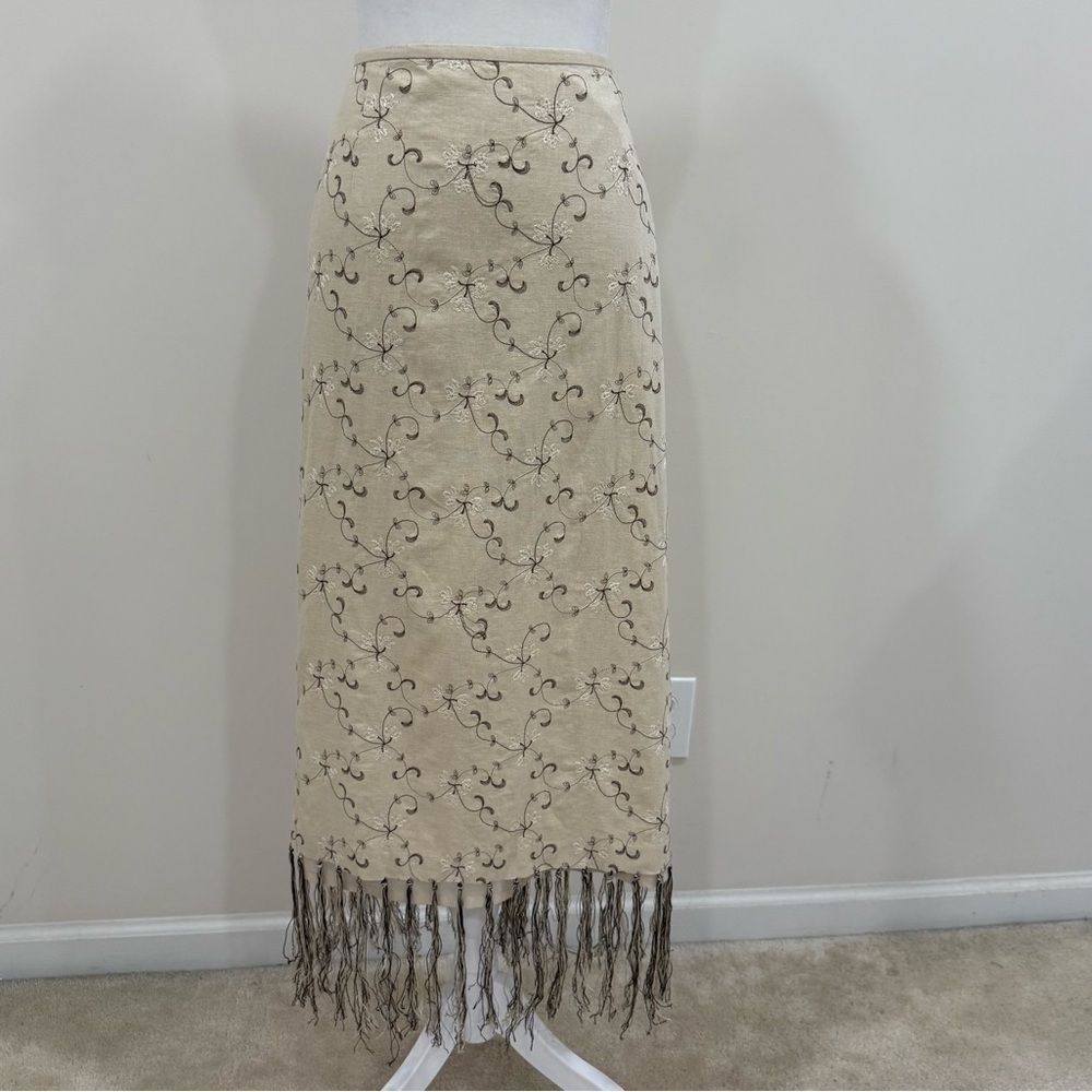 NICOLE STUDIO WOMEN's SKIRT LINED Linen Bland Size 16